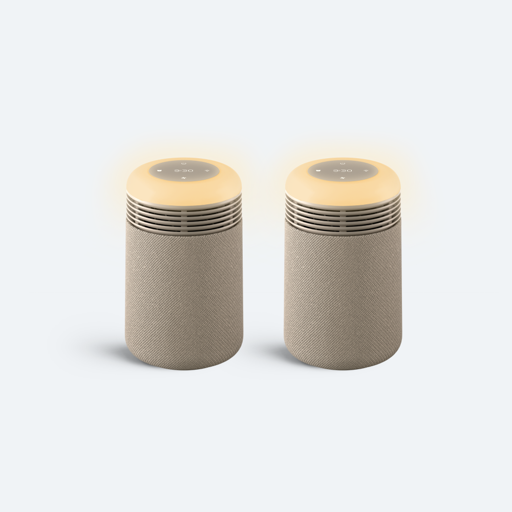 Mini Restful™ Sunrise Clock & Air Purifier Bundle | Coastal Beige