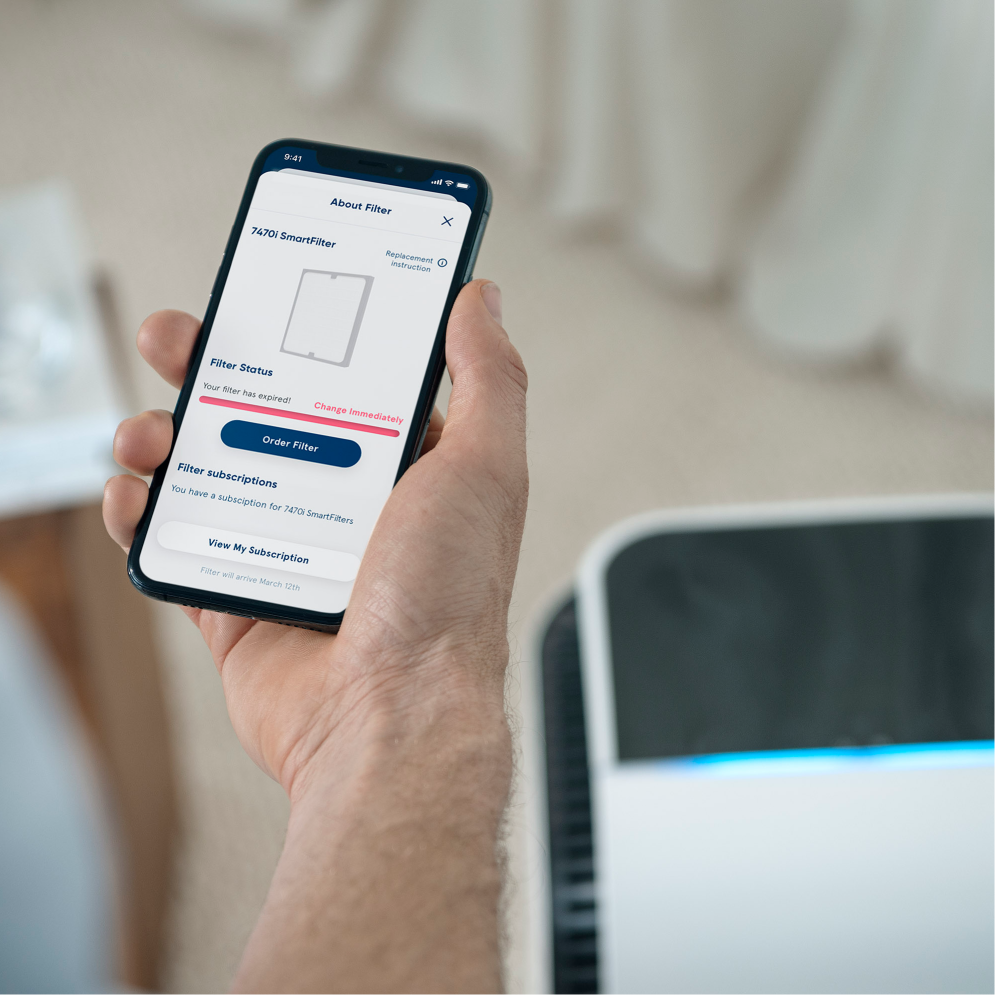 Blueair 7470i filter reset touch screen