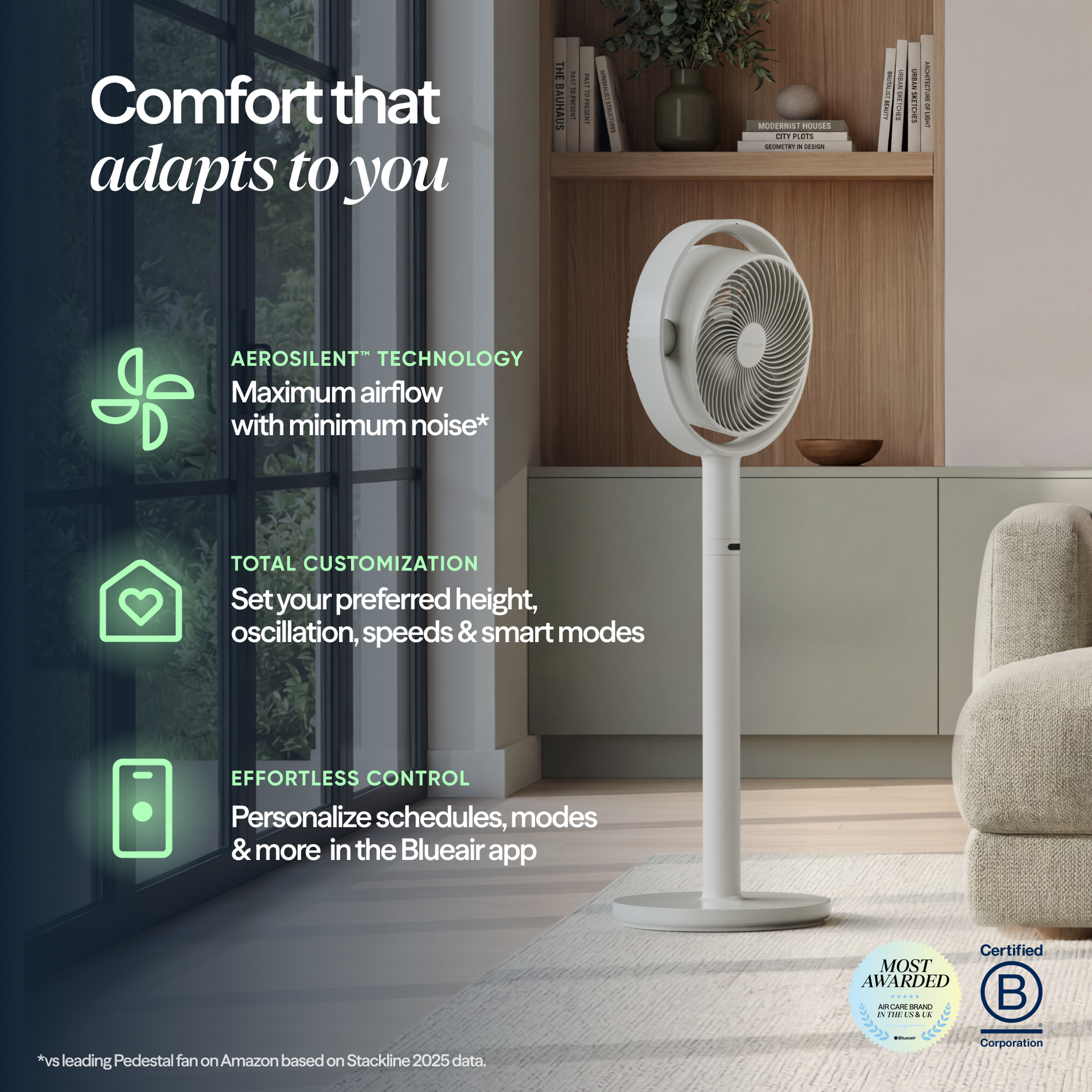 Pedestal Air Circulator Fan - Cloud Linen