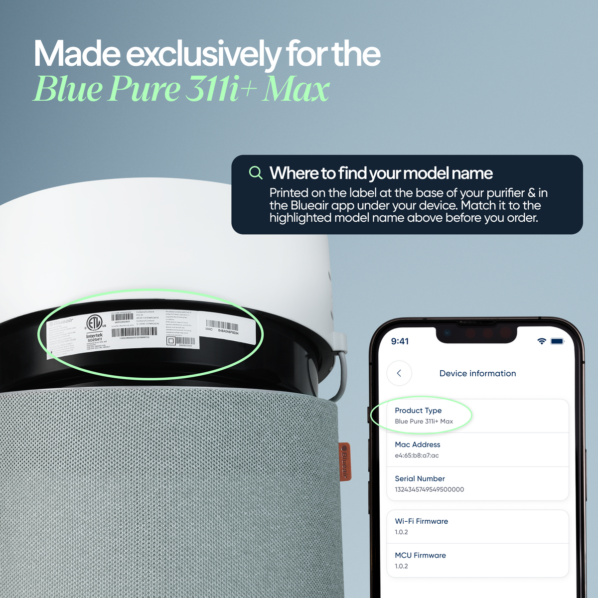Blue Pure 311i+ Max Particle + Carbon Filter