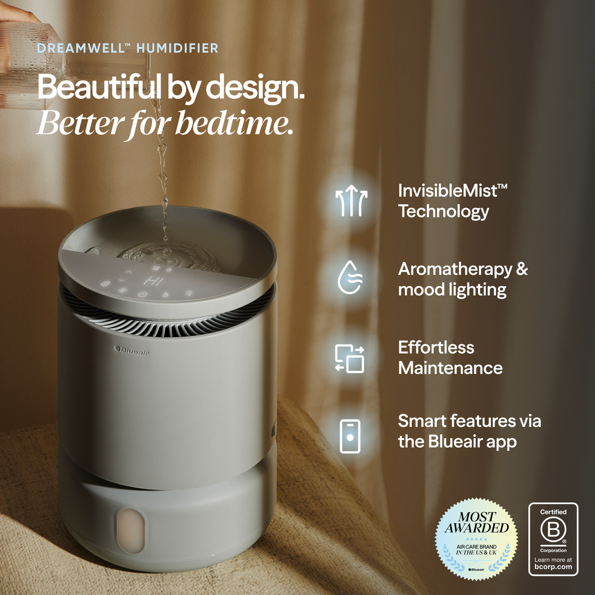 DreamWell™ Humidifier 1 Gallon Stone Grey 2.0