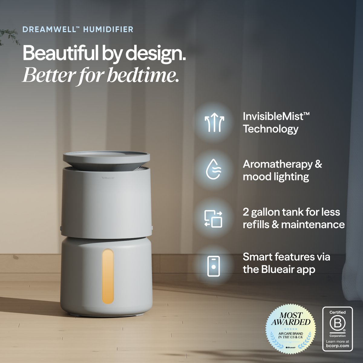 DreamWell™ Humidifier 2 Gallon Stone Grey 2.0