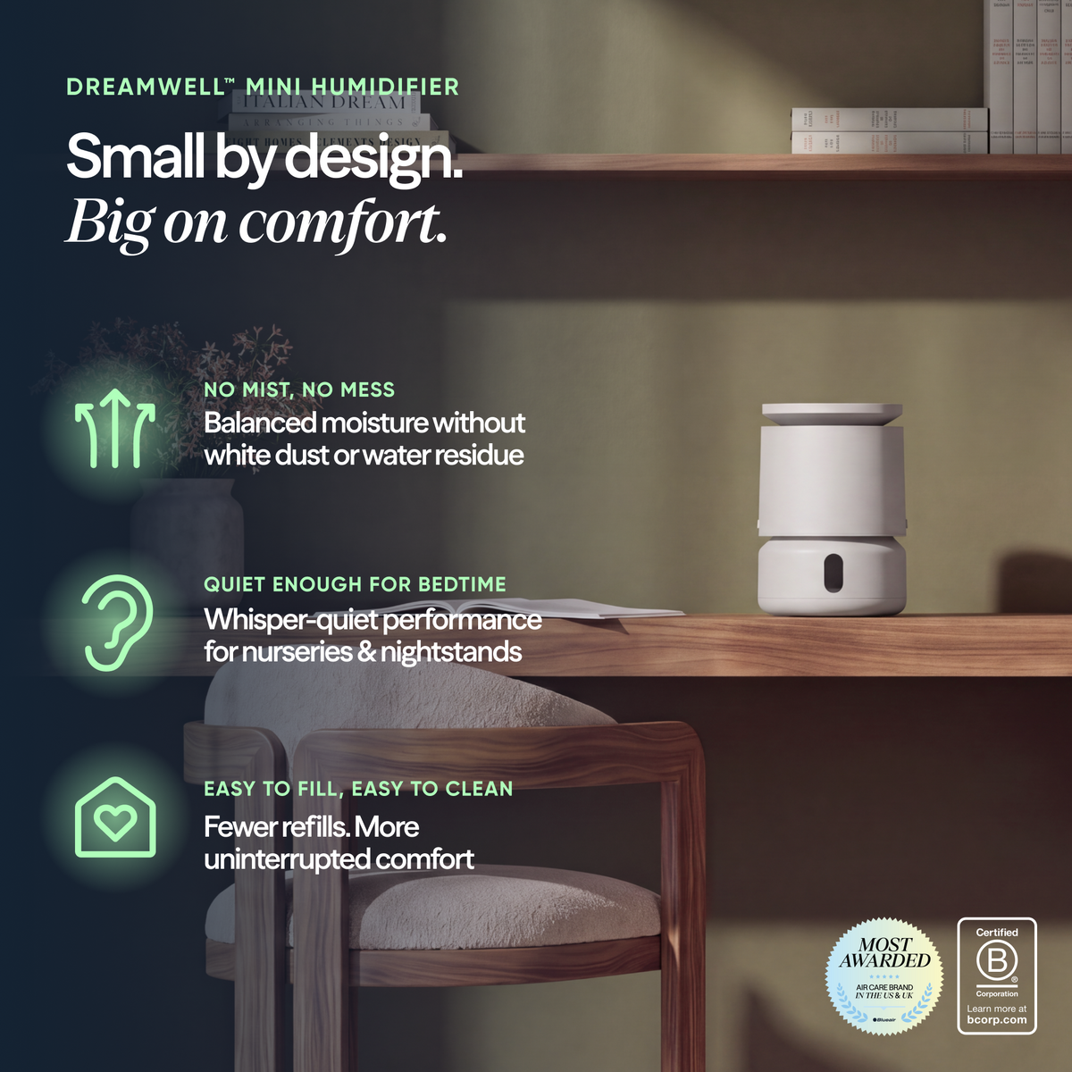 DreamWell™ Humidifier 1/2 Gallon - Stone Grey