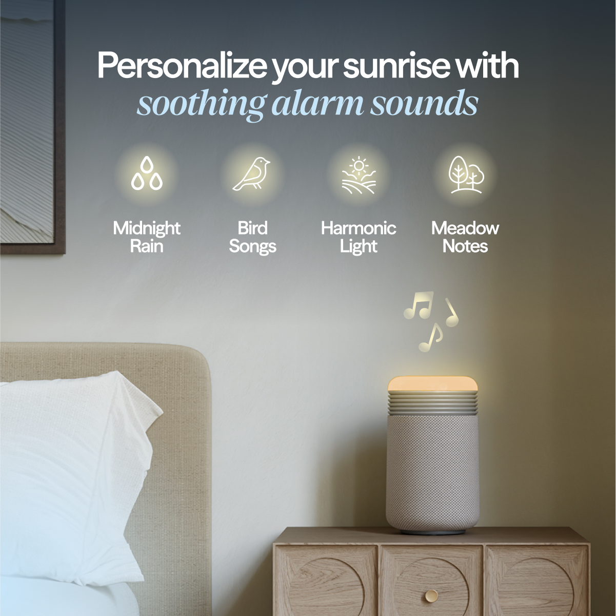 Mini Restful™ Sunrise Clock Air Purifier in Coastal Beige