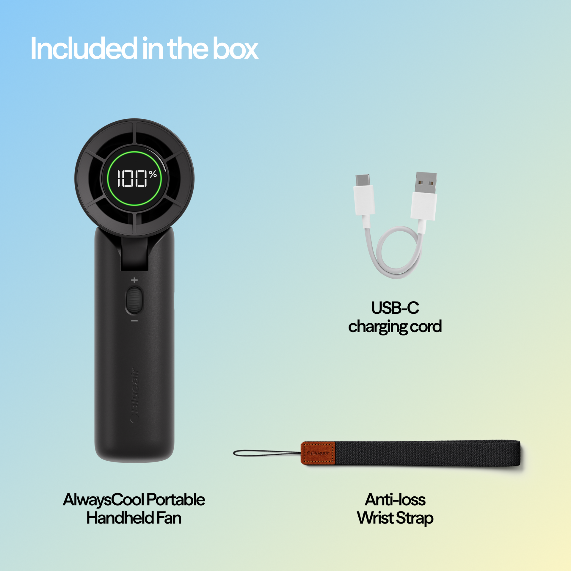 AlwaysCool Portable Handheld Fan - Night Charcoal