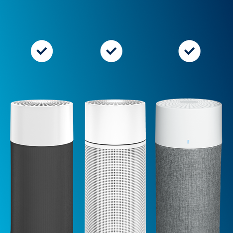 Blueair Diagram showing which air purifier model should be used for the filter